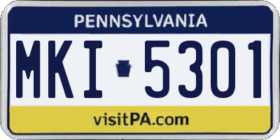 PA license plate MKI5301