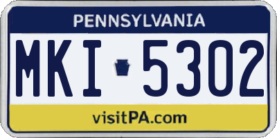 PA license plate MKI5302