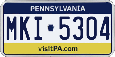 PA license plate MKI5304