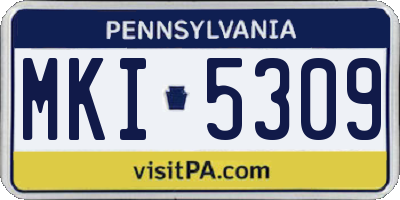 PA license plate MKI5309