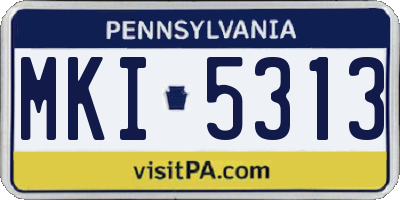 PA license plate MKI5313