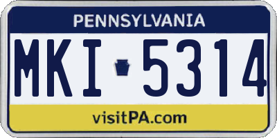 PA license plate MKI5314