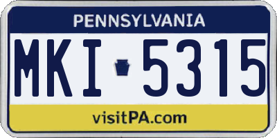 PA license plate MKI5315