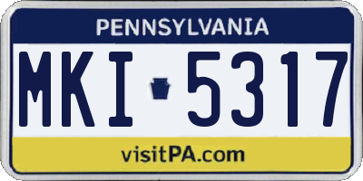 PA license plate MKI5317