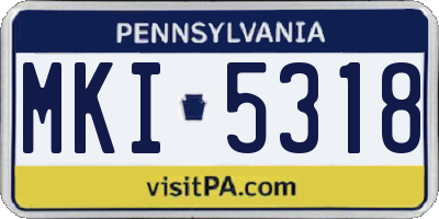 PA license plate MKI5318