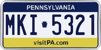 PA license plate MKI5321
