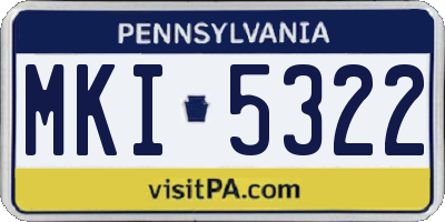 PA license plate MKI5322