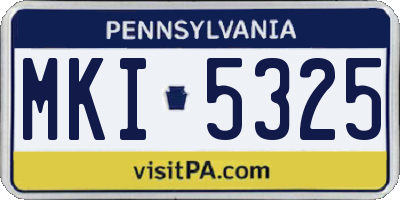 PA license plate MKI5325