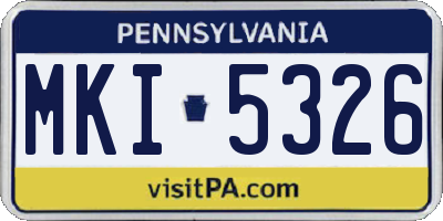 PA license plate MKI5326