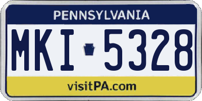 PA license plate MKI5328