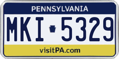 PA license plate MKI5329