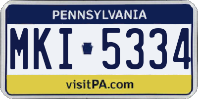 PA license plate MKI5334