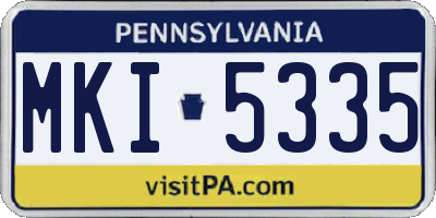 PA license plate MKI5335