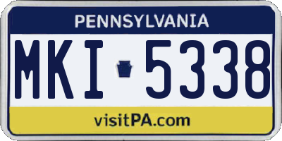 PA license plate MKI5338