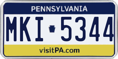 PA license plate MKI5344