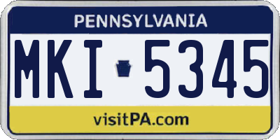 PA license plate MKI5345