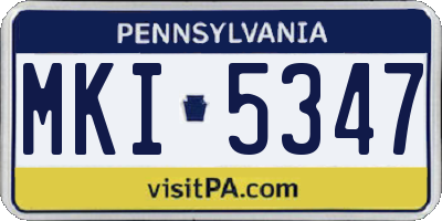 PA license plate MKI5347