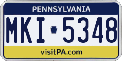 PA license plate MKI5348