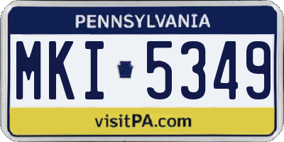 PA license plate MKI5349