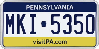 PA license plate MKI5350