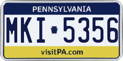 PA license plate MKI5356