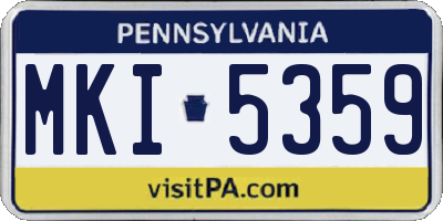 PA license plate MKI5359
