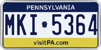 PA license plate MKI5364