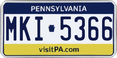 PA license plate MKI5366
