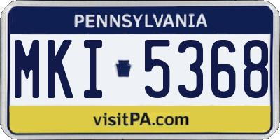 PA license plate MKI5368