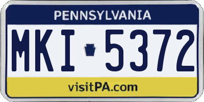 PA license plate MKI5372