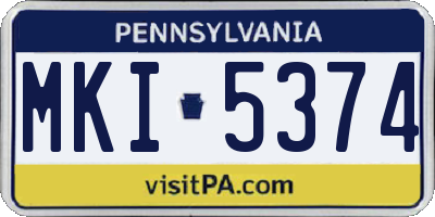 PA license plate MKI5374
