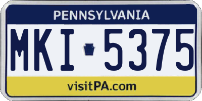 PA license plate MKI5375