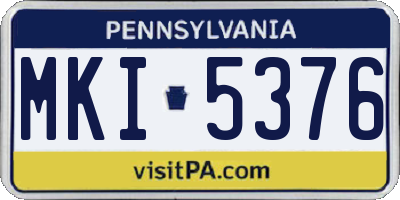PA license plate MKI5376