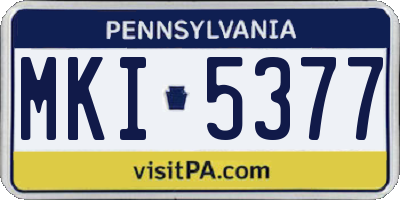 PA license plate MKI5377