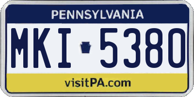 PA license plate MKI5380
