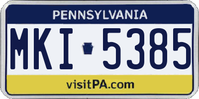 PA license plate MKI5385