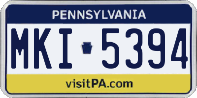 PA license plate MKI5394