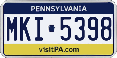 PA license plate MKI5398