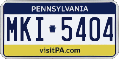 PA license plate MKI5404