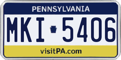 PA license plate MKI5406