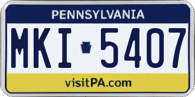 PA license plate MKI5407