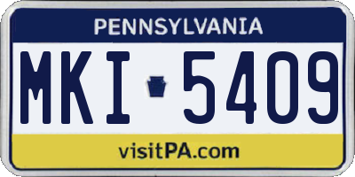 PA license plate MKI5409