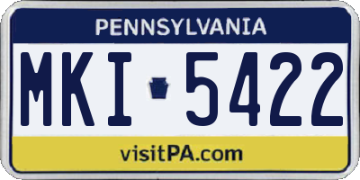 PA license plate MKI5422