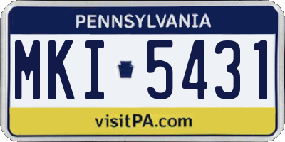 PA license plate MKI5431