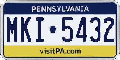PA license plate MKI5432