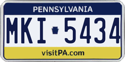 PA license plate MKI5434