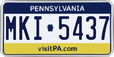 PA license plate MKI5437