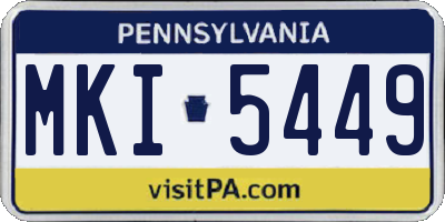 PA license plate MKI5449