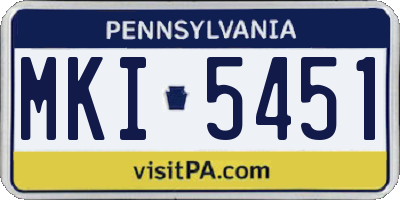 PA license plate MKI5451