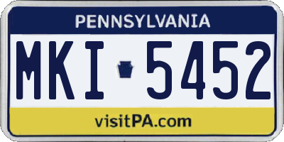 PA license plate MKI5452